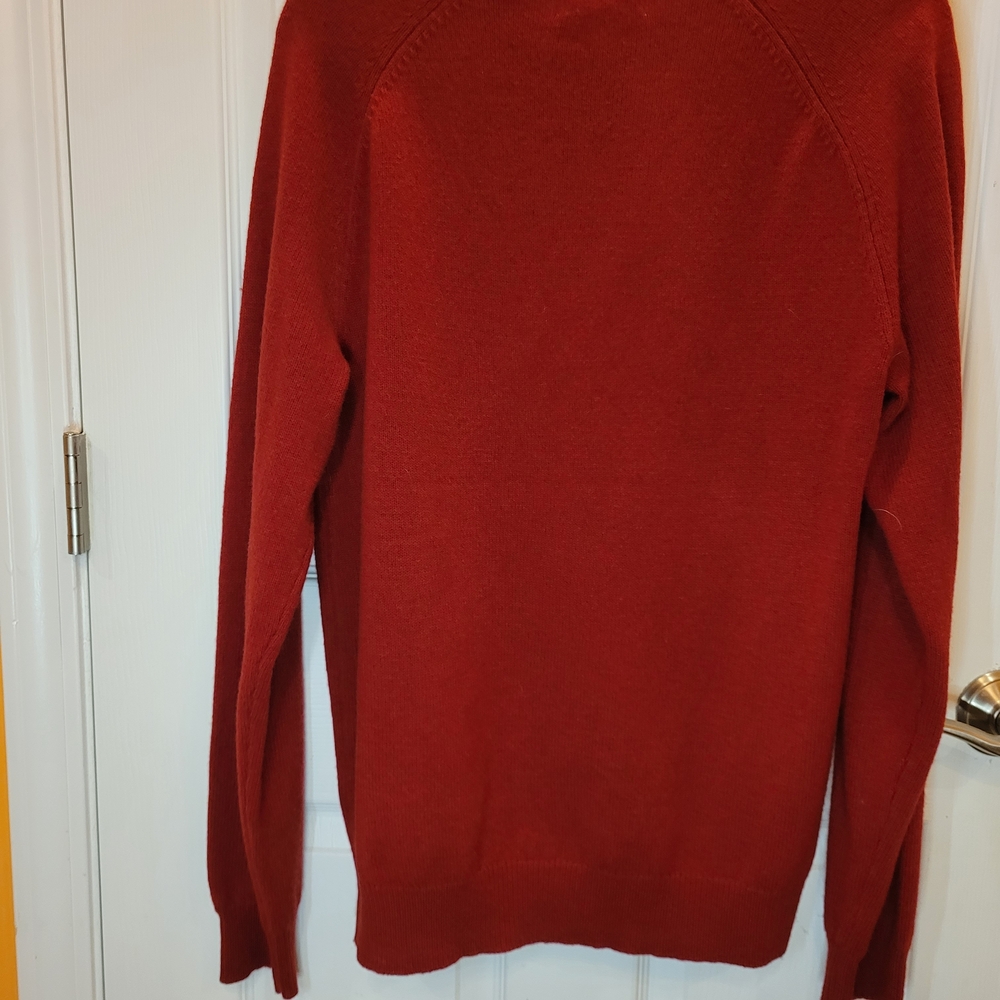 Goodthreads Men's Crewneck Sweater in Deep Red 100% Lambswool-Sz M - Picture 3 of 8